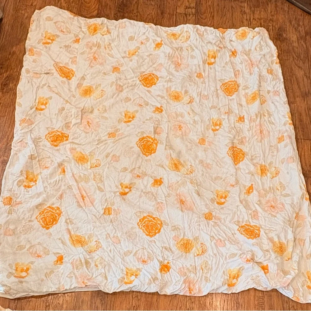Vintage Marcielo Floral Quilt Set White Orange Full/Queen + 2 Shams